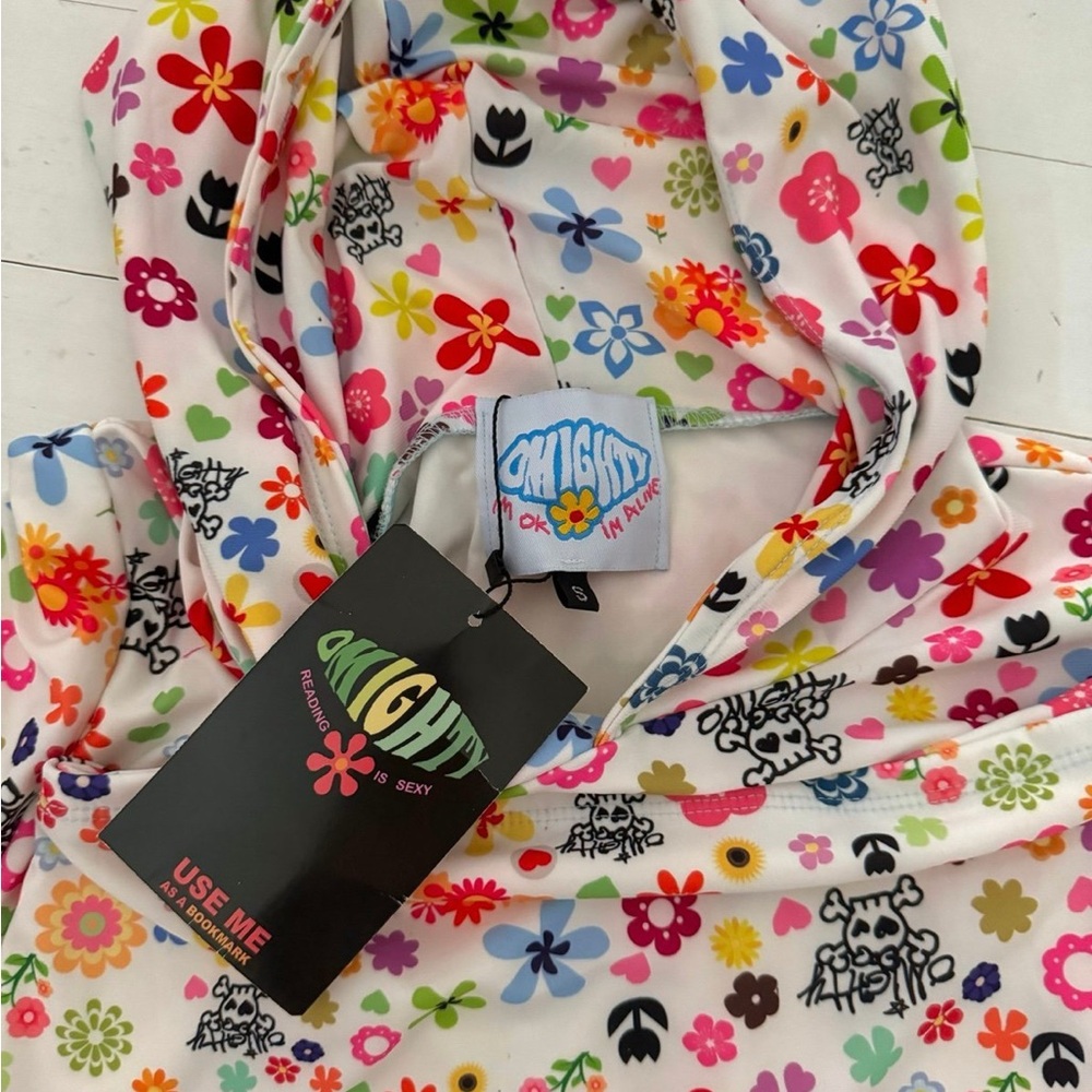 O-Mighty Multicolor Floral Hoodie And Skirt View 4